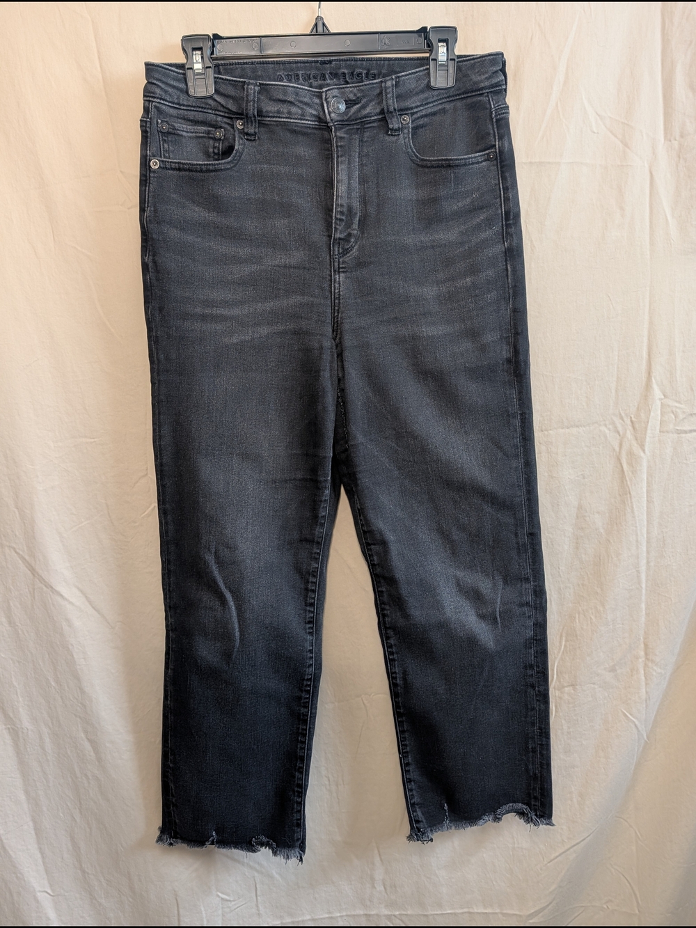 American Eagle Outfitters Black Washed Slim Straight Jeans